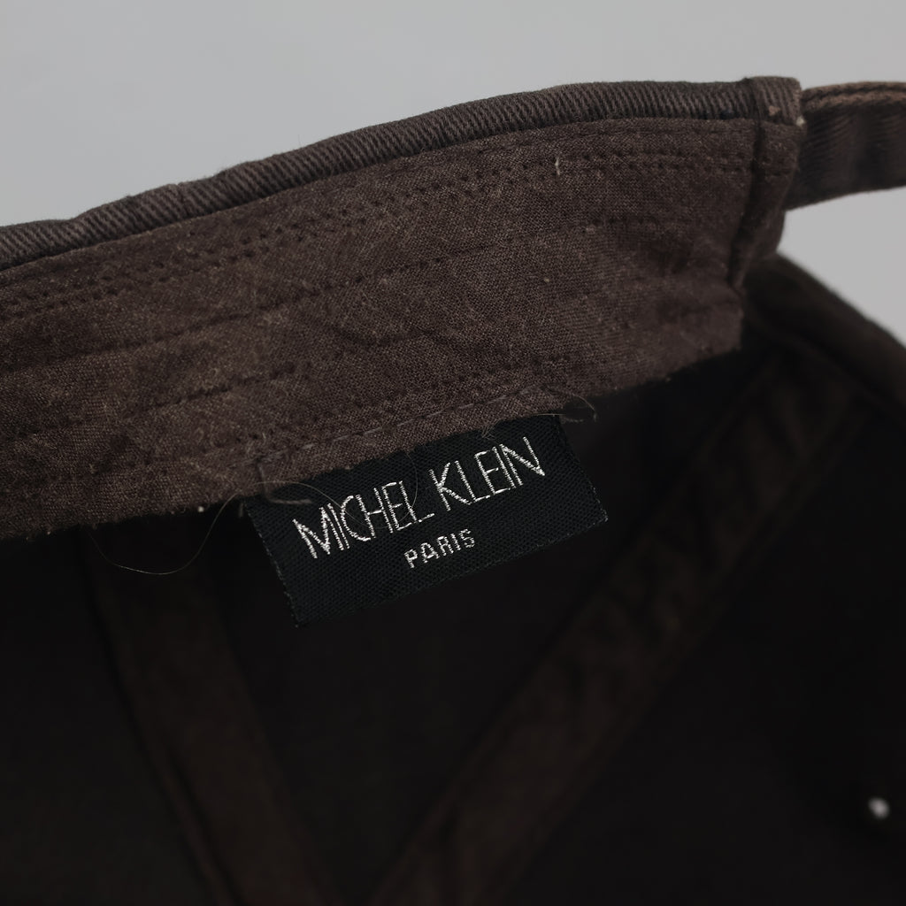 Thrifted Michel Klein Paris Brown Patchwork Baseball Cap - Size 56-58cm