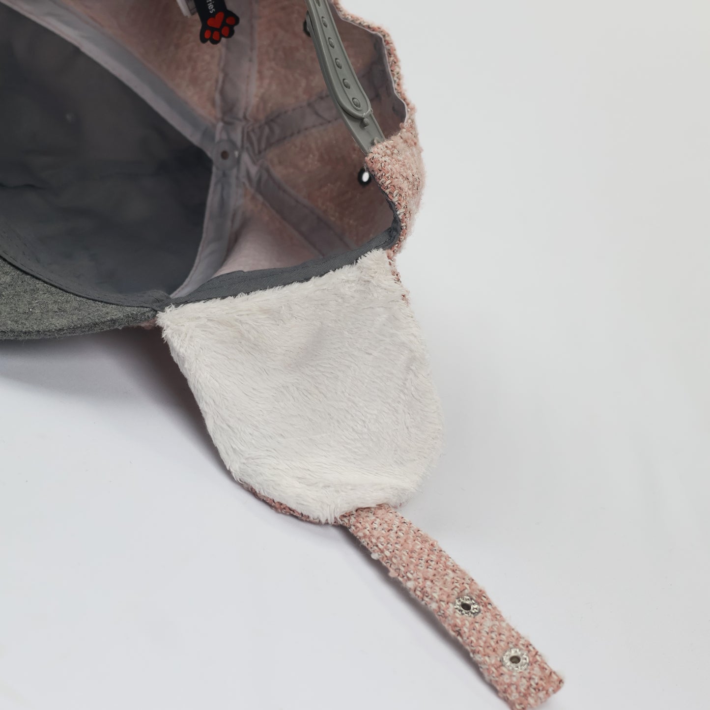 "SWAGON" Earflap Baseball Hat – Textured Tweed with Grey Felt Brim