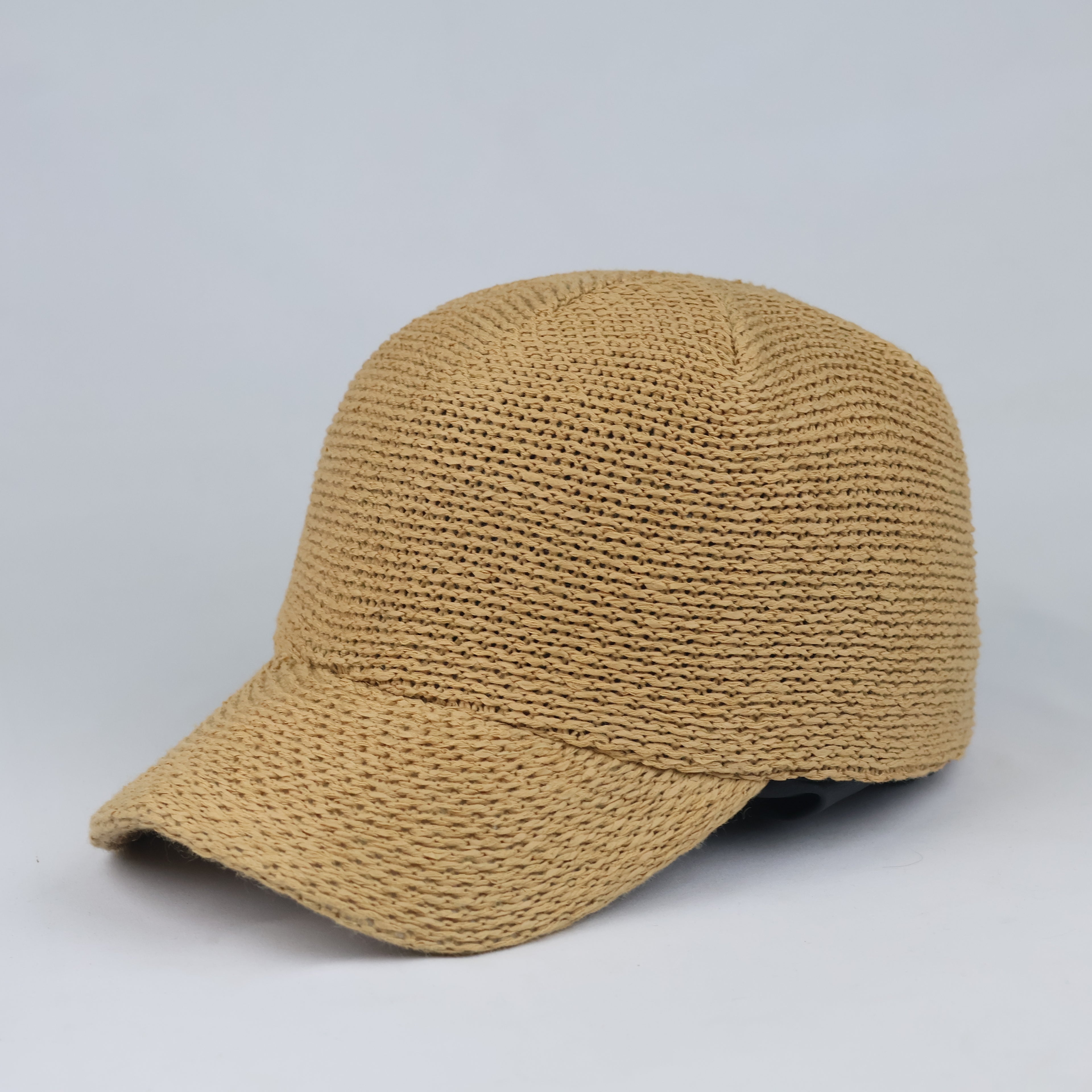 Thrifted Paper Straw Crochet Knit Dad Hat - Size 56-58cm