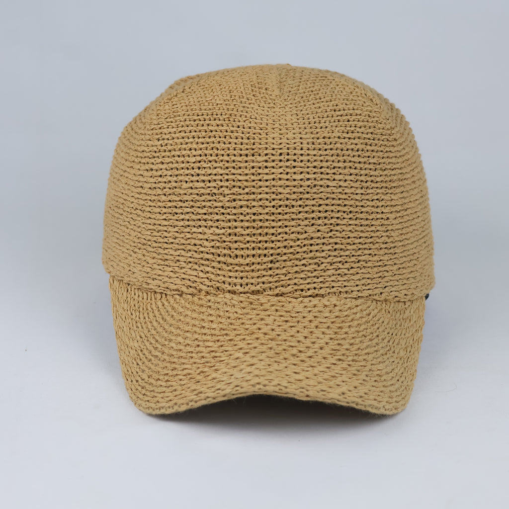 Thrifted Paper Straw Crochet Knit Dad Hat - Size 56-58cm