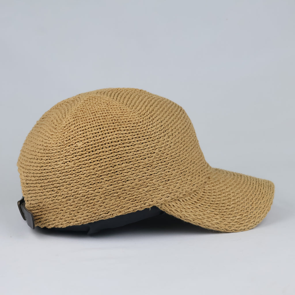 Thrifted Paper Straw Crochet Knit Dad Hat - Size 56-58cm