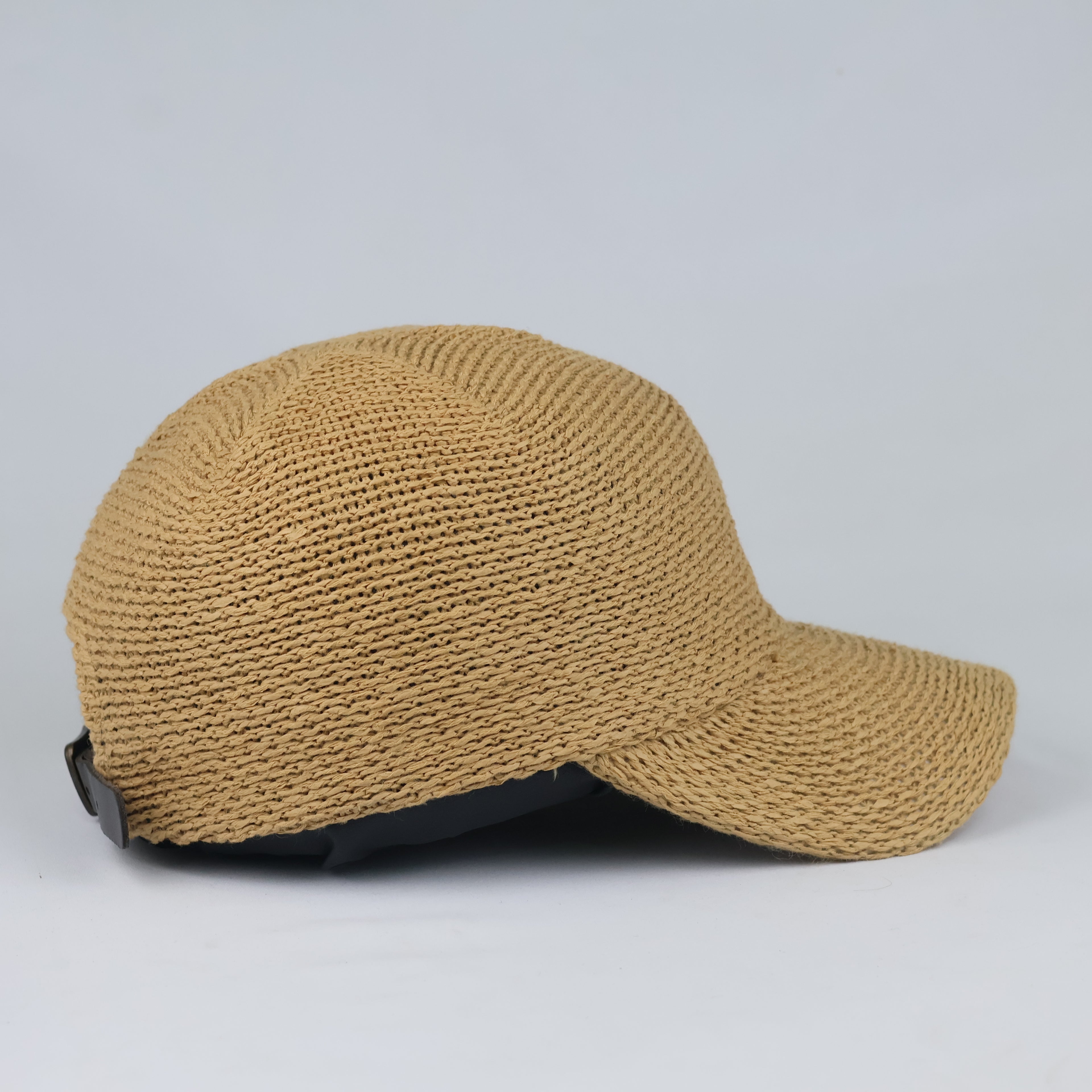 Thrifted Paper Straw Crochet Knit Dad Hat - Size 56-58cm
