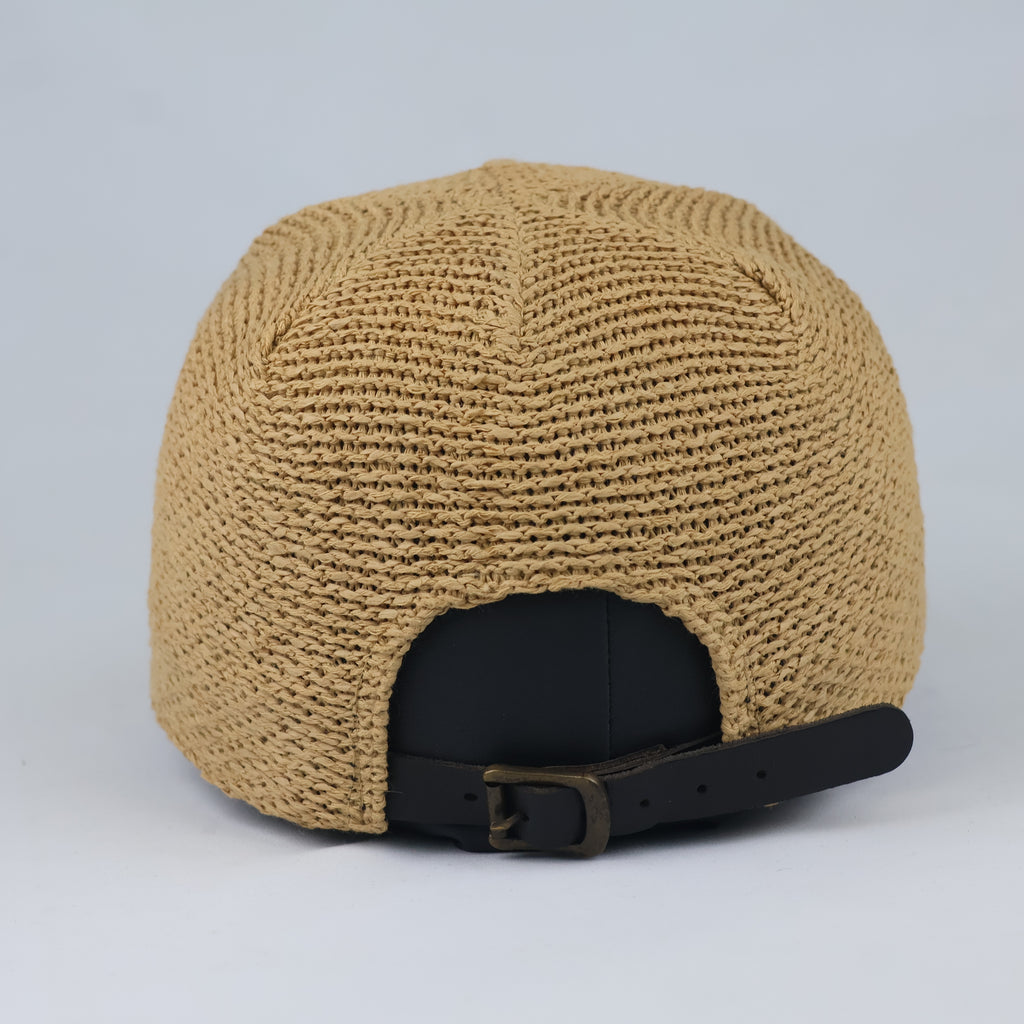 Thrifted Paper Straw Crochet Knit Dad Hat - Size 56-58cm