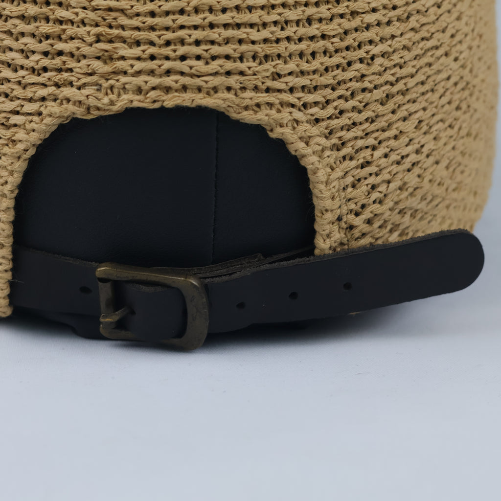 Thrifted Paper Straw Crochet Knit Dad Hat - Size 56-58cm