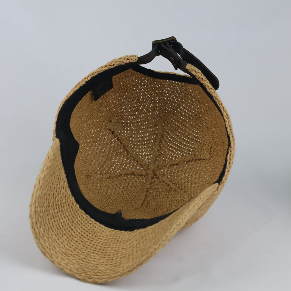 Thrifted Paper Straw Crochet Knit Dad Hat - Size 56-58cm