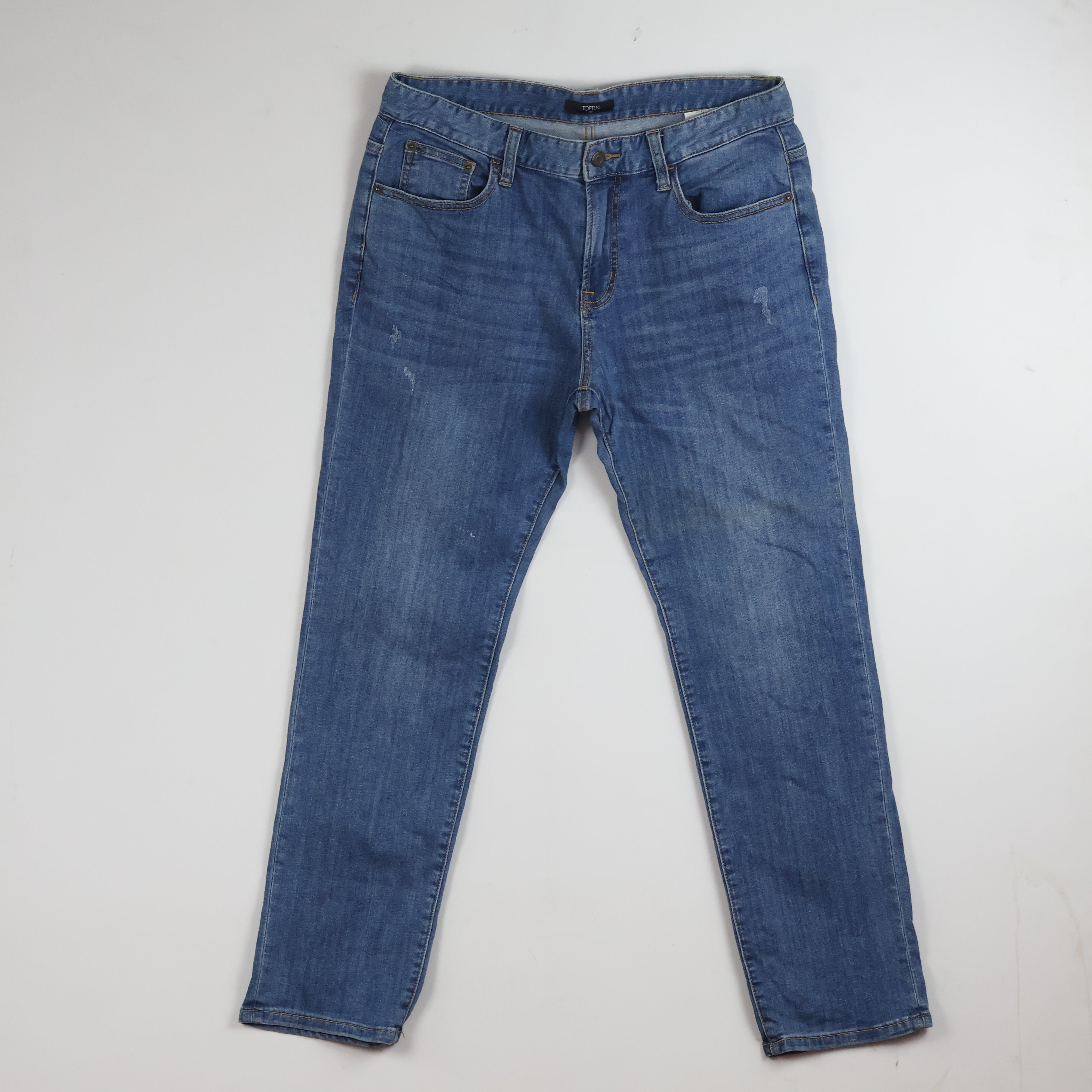 Thrifted Topten Men's Blue Straight Leg Denim Jeans 32 Waist/ J1009
