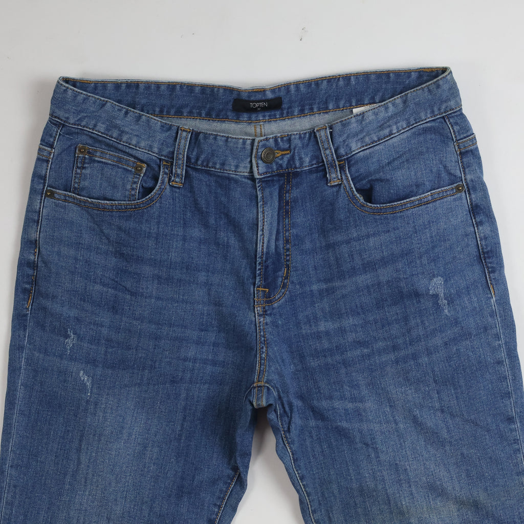Thrifted Topten Men's Blue Straight Leg Denim Jeans 32 Waist/ J1009