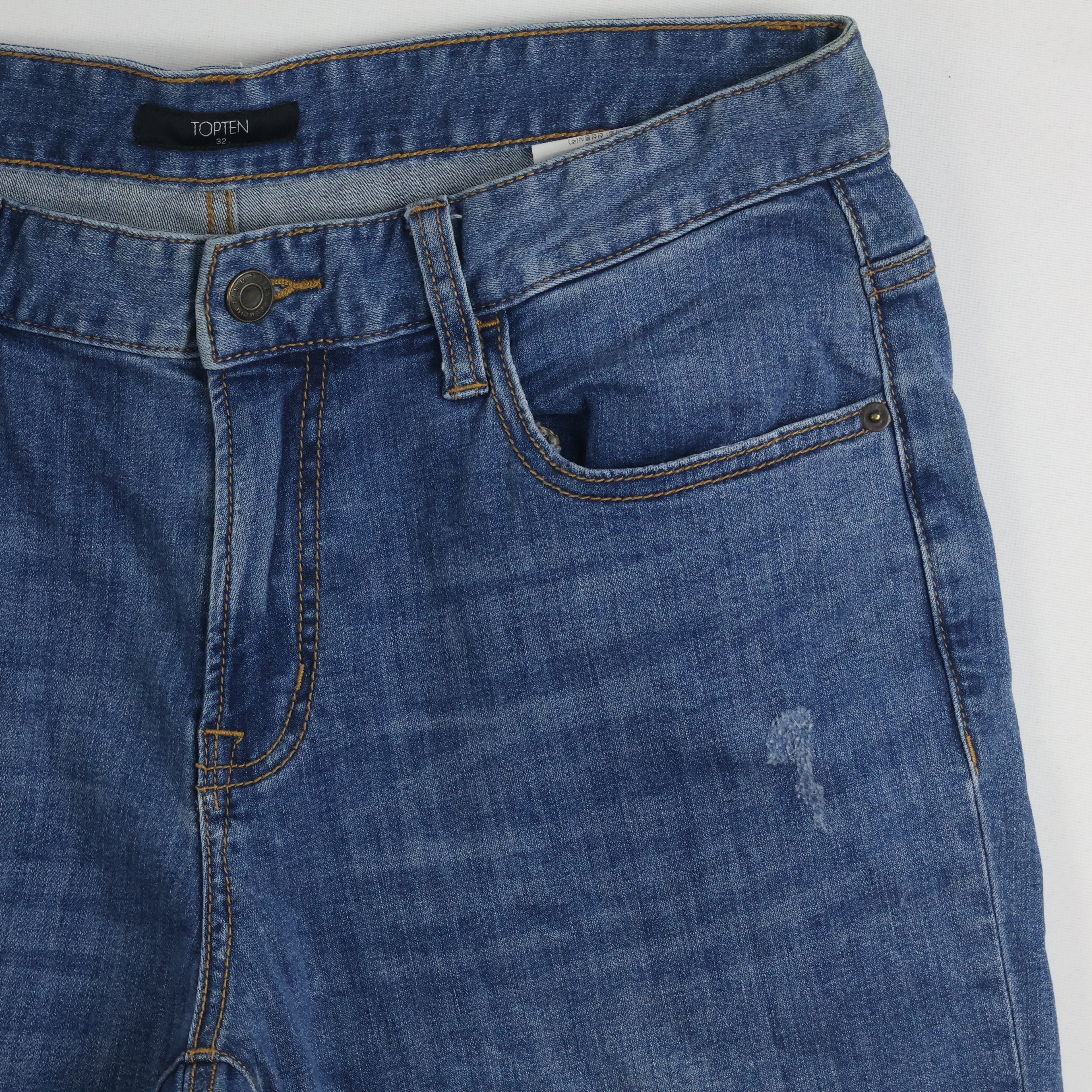 Thrifted Topten Men's Blue Straight Leg Denim Jeans 32 Waist/ J1009
