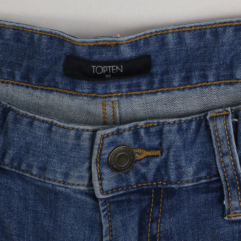 Thrifted Topten Men's Blue Straight Leg Denim Jeans 32 Waist/ J1009