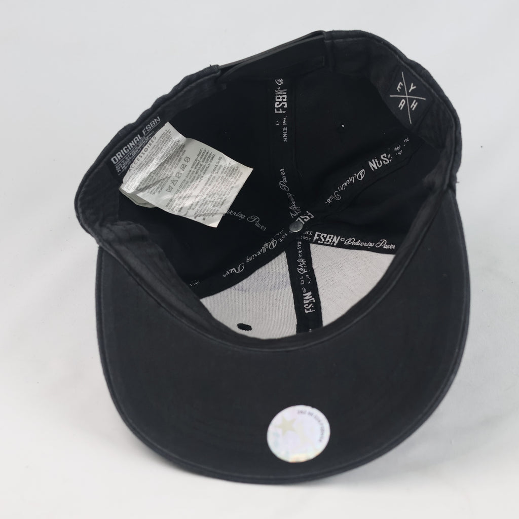 Thrifted FSBN Black Snapback Cap with NOPE Embroidery (56-57 cm) |10714