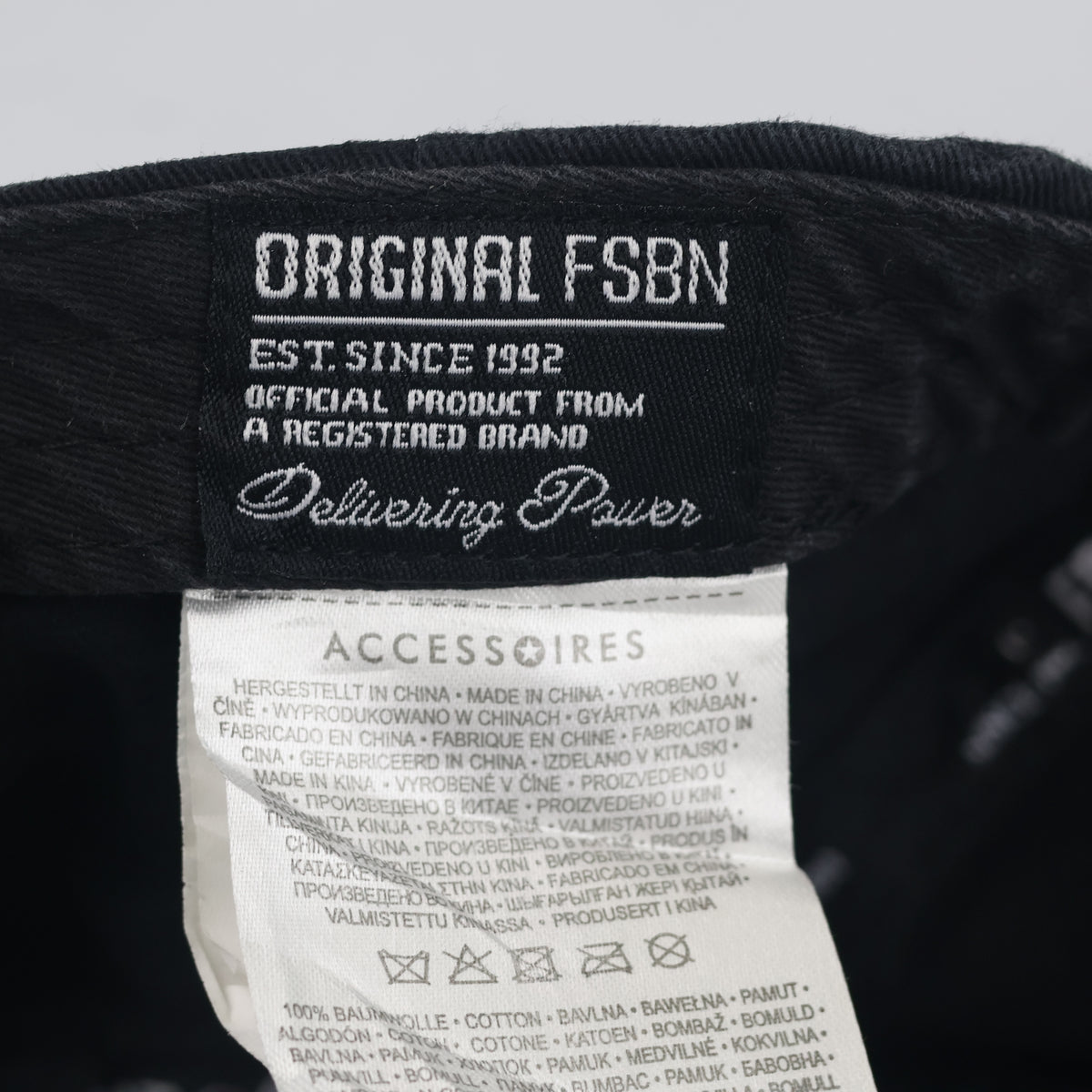 Thrifted FSBN Black Snapback Cap with NOPE Embroidery (56-57 cm) |10714
