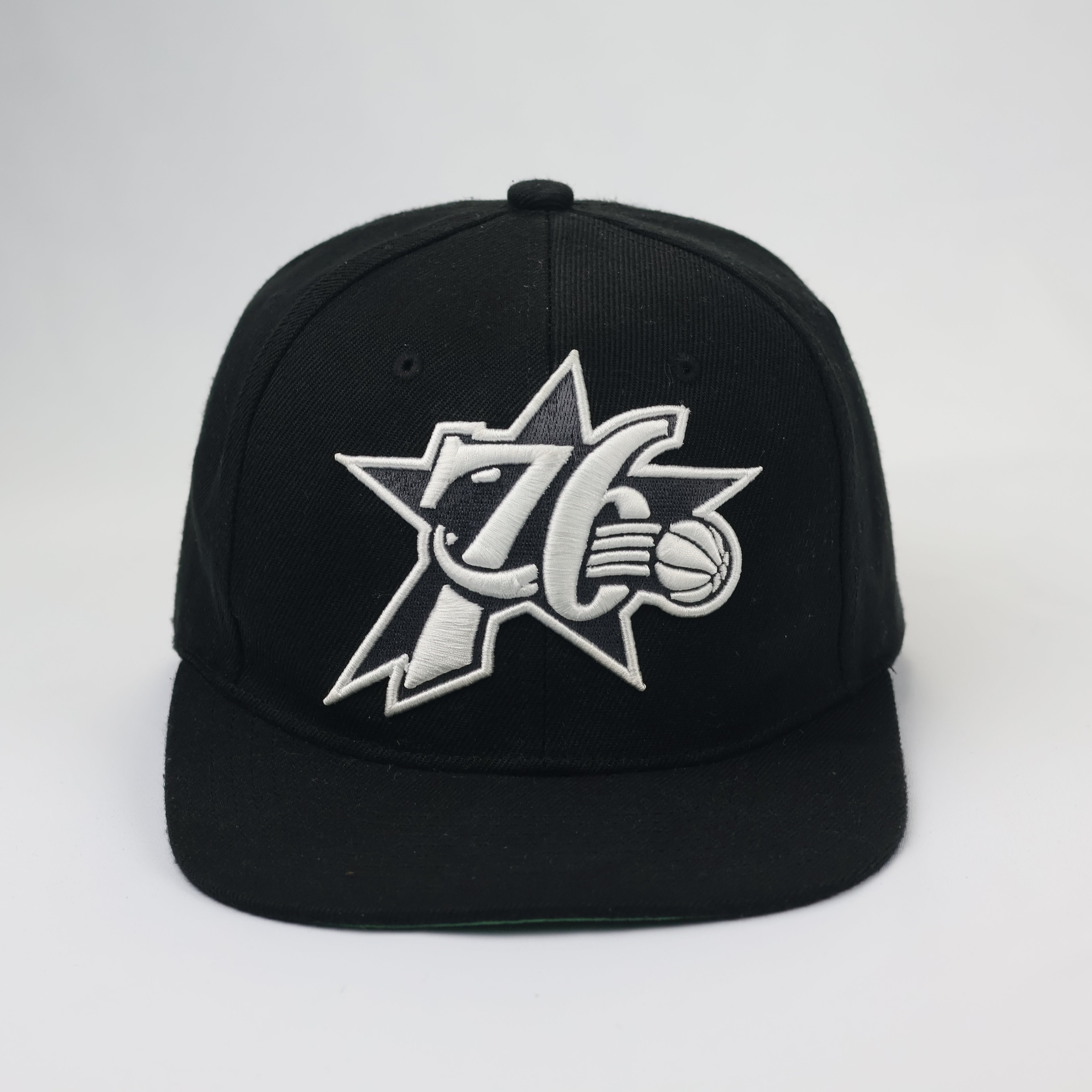 Vintage Style Philly 76ers Mitchell & Ness Hat - Black & Silver NBA Thrifted Snapback