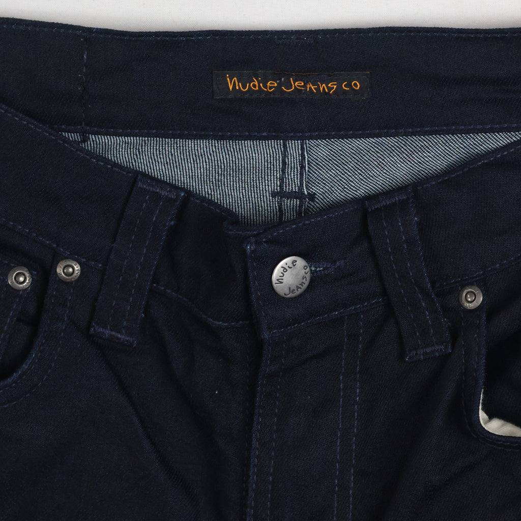 Thrifted Nudie Jeans Co Men's Deep Indigo Blue Slim Jeans Waist: 30-32/ J1010