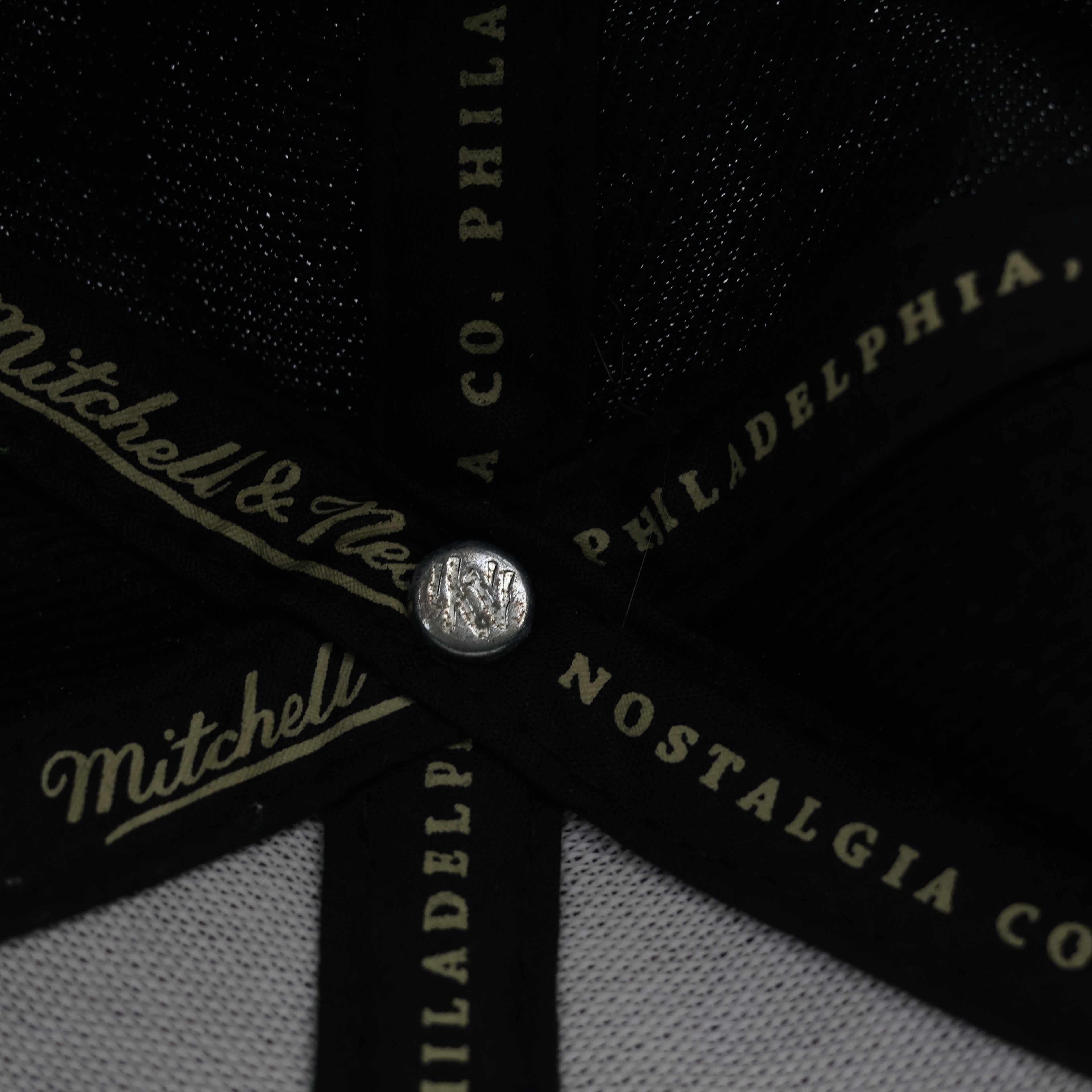 Vintage Style Philly 76ers Mitchell & Ness Hat - Black & Silver NBA Thrifted Snapback