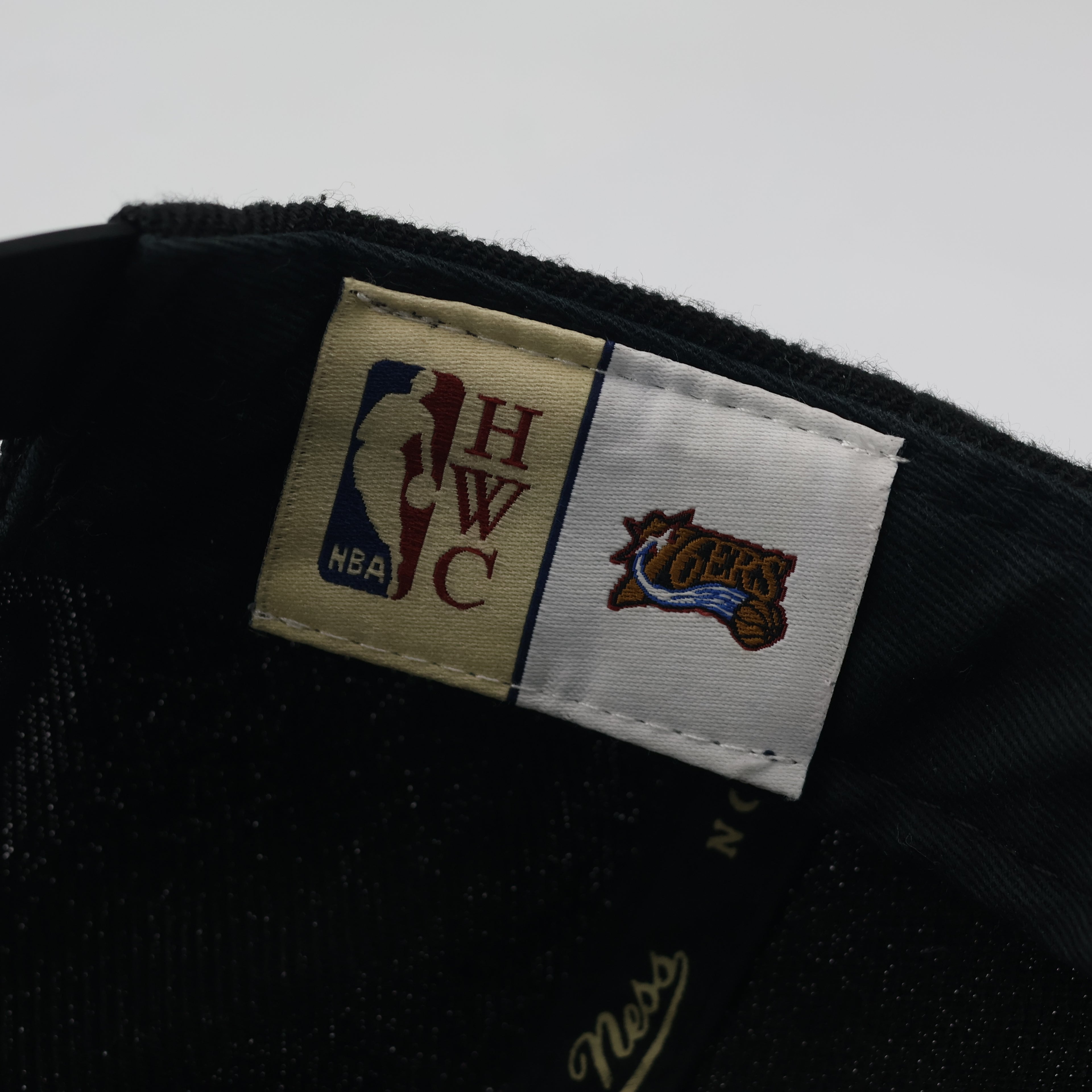 Vintage Style Philly 76ers Mitchell & Ness Hat - Black & Silver NBA Thrifted Snapback