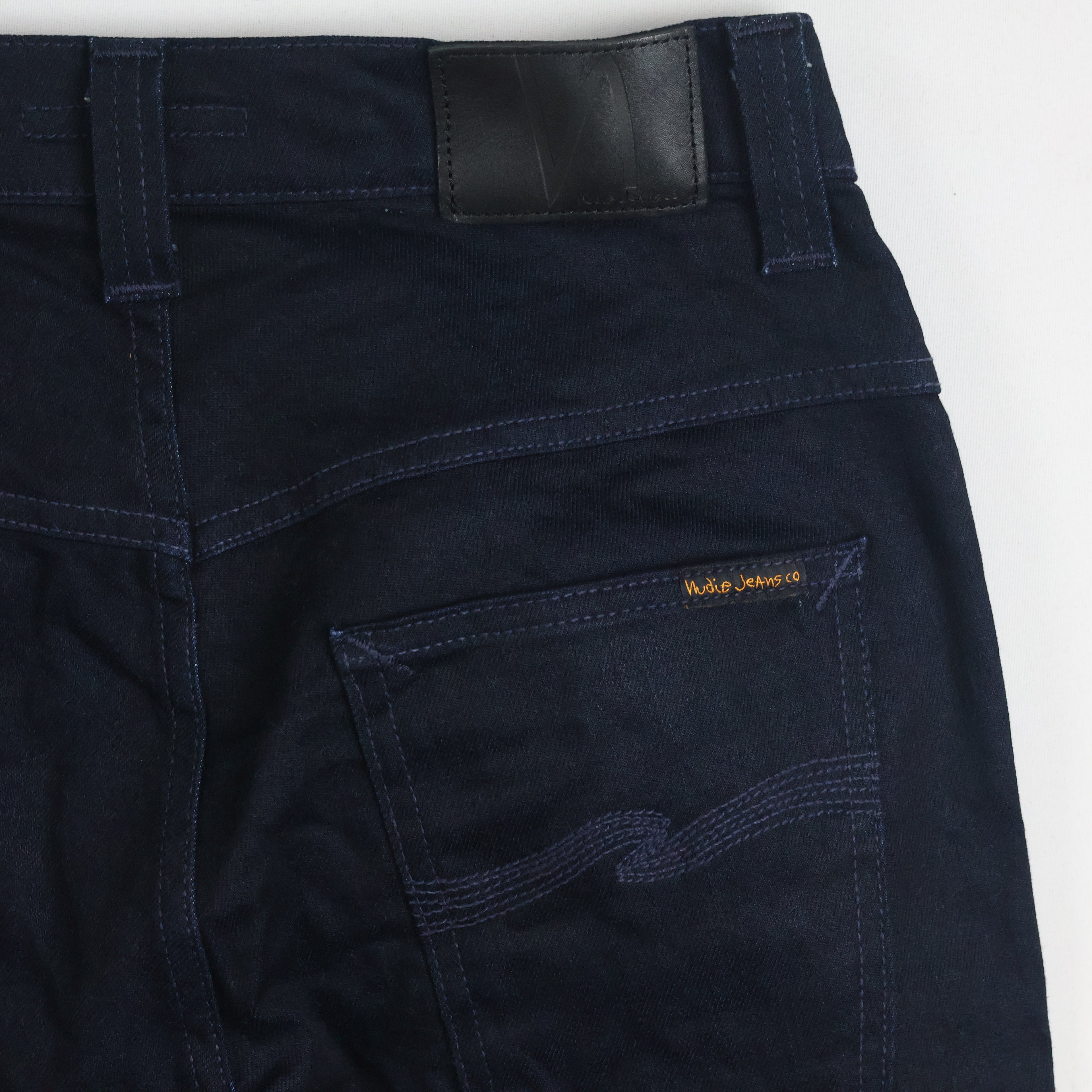 Thrifted Nudie Jeans Co Men's Deep Indigo Blue Slim Jeans Waist: 30-32/ J1010