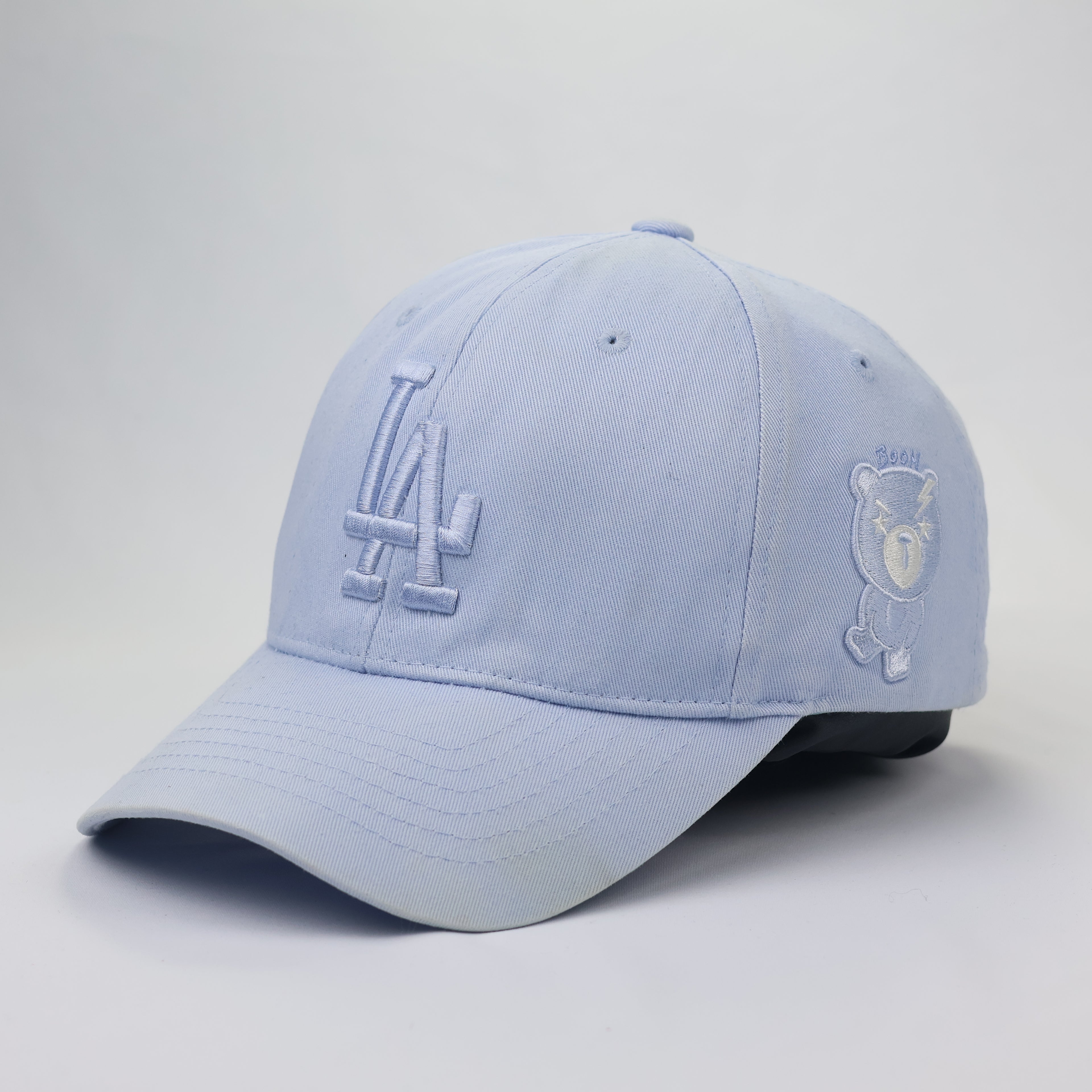 LA Dodgers MLB Pastel Blue Thrifted Baseball Hat - Cute Kawaii Bear Embroidery