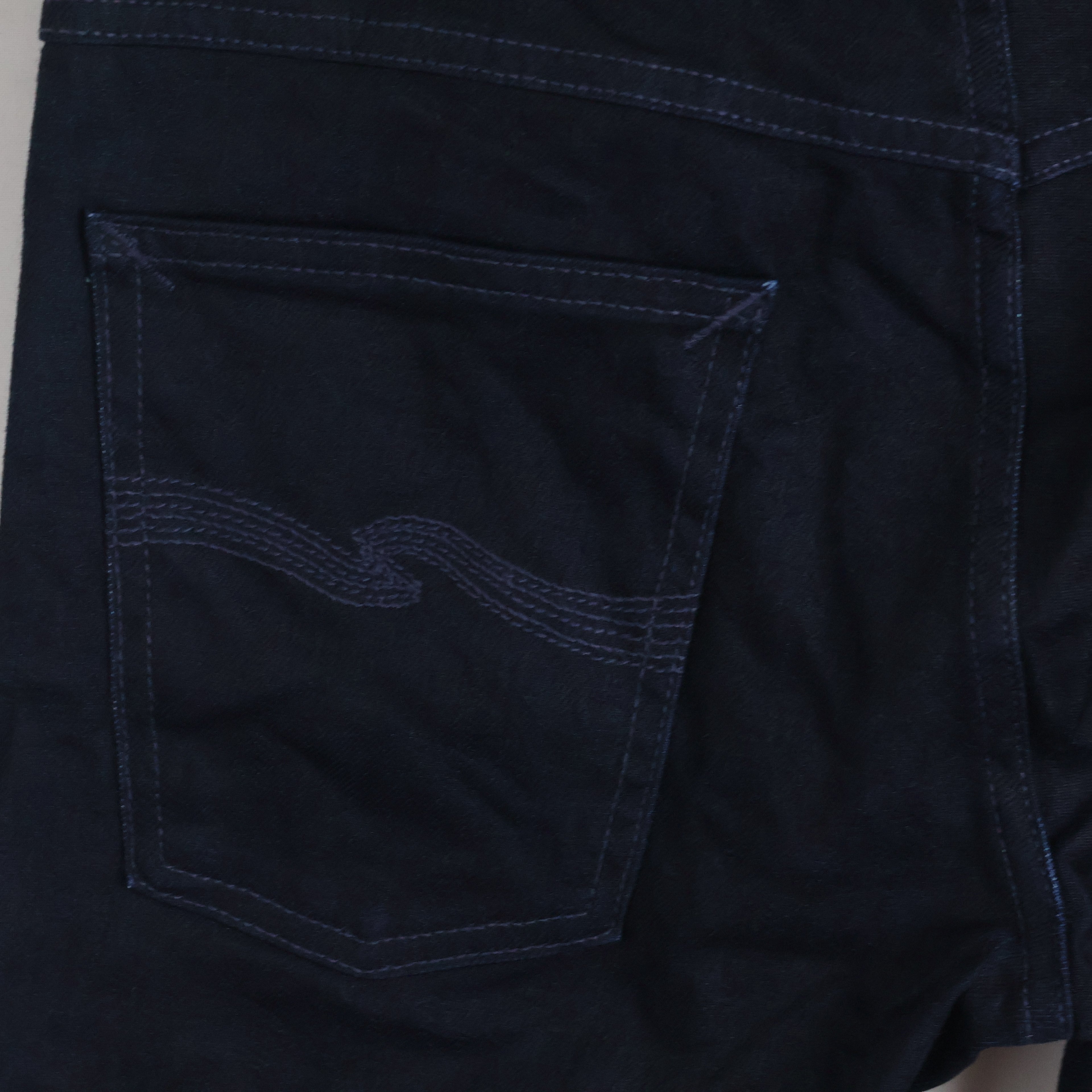 Thrifted Nudie Jeans Co Men's Deep Indigo Blue Slim Jeans Waist: 30-32/ J1010