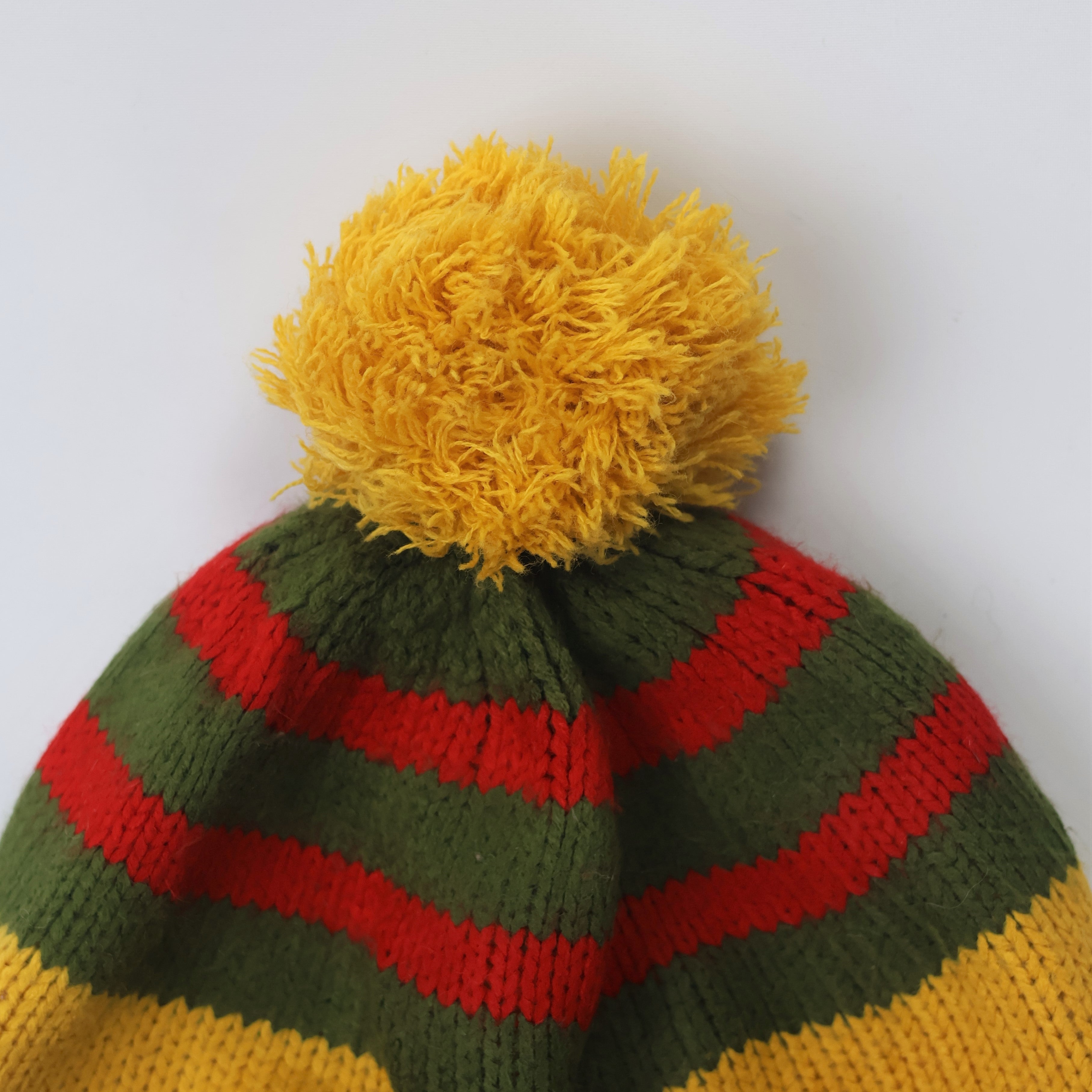 Malvina Fashion Baby Winter Warm Cap Hat Cartoon Monkey Striped Ball Ear Caps (Yellow)