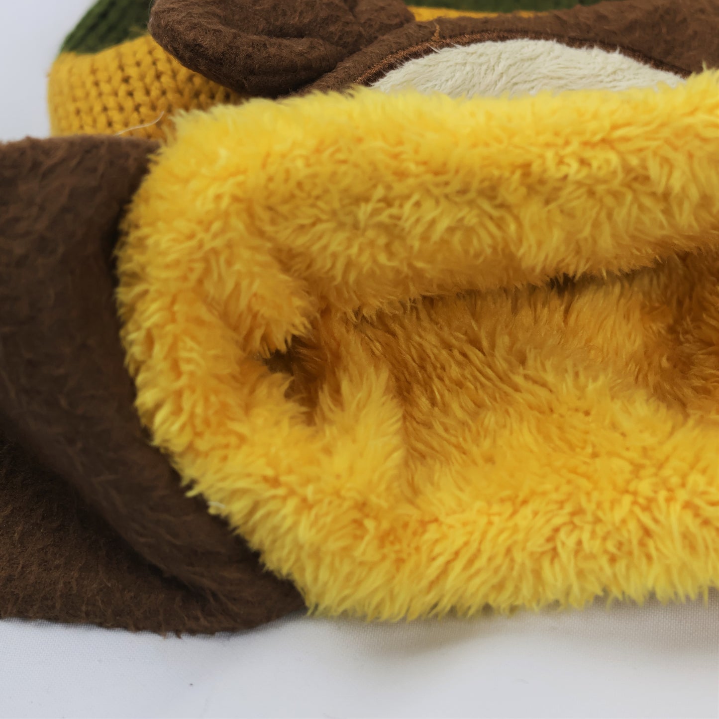 Malvina Fashion Baby Winter Warm Cap Hat Cartoon Monkey Striped Ball Ear Caps (Yellow)