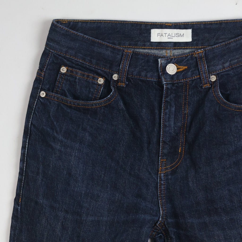 Thrifted Fatalism Men's Deep Indigo Blue Denim Jeans 30 Waist/ J1013