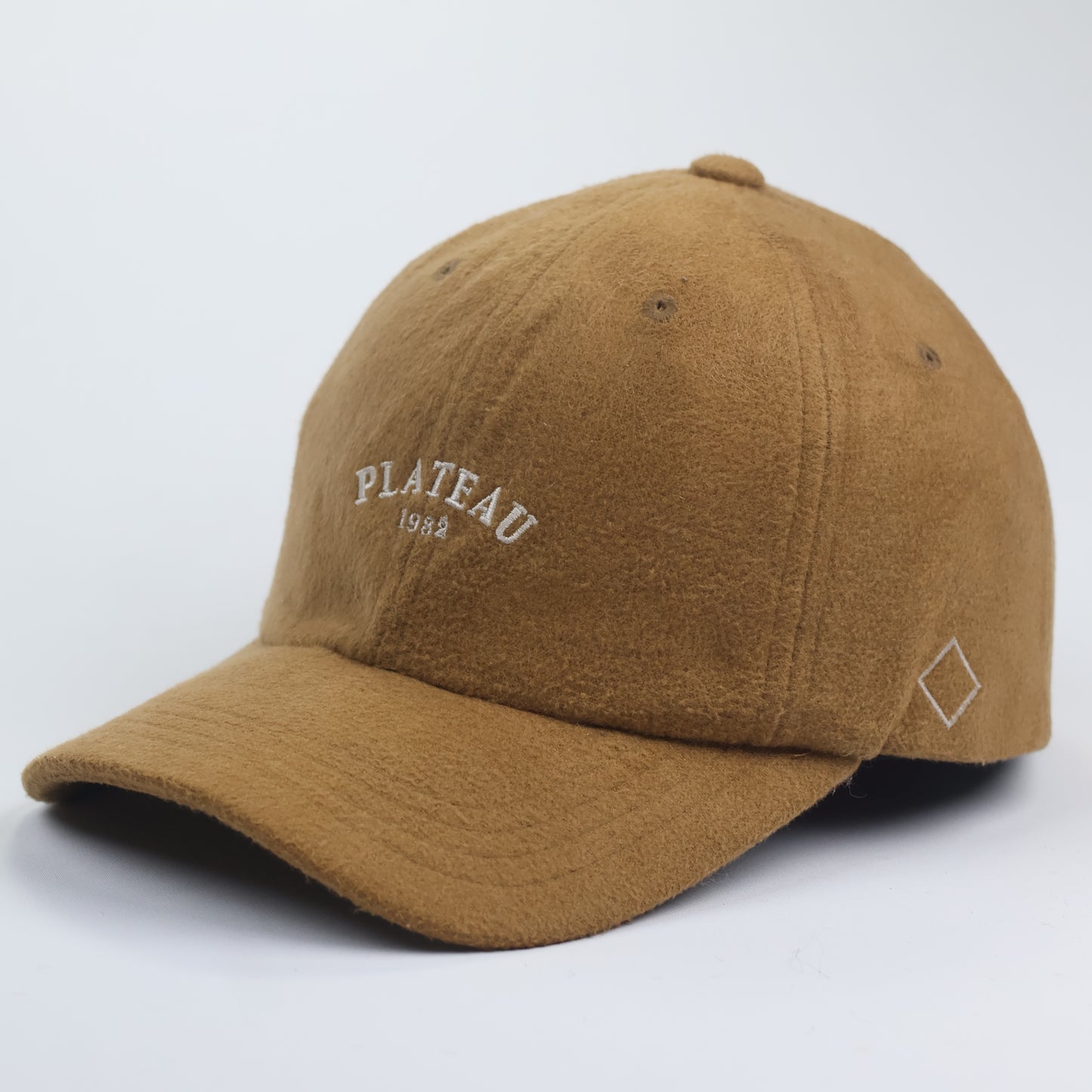 Minimalist "PLATEAU 1982" Wool Blend Baseball Cap – Camel Tan (Made in Korea)