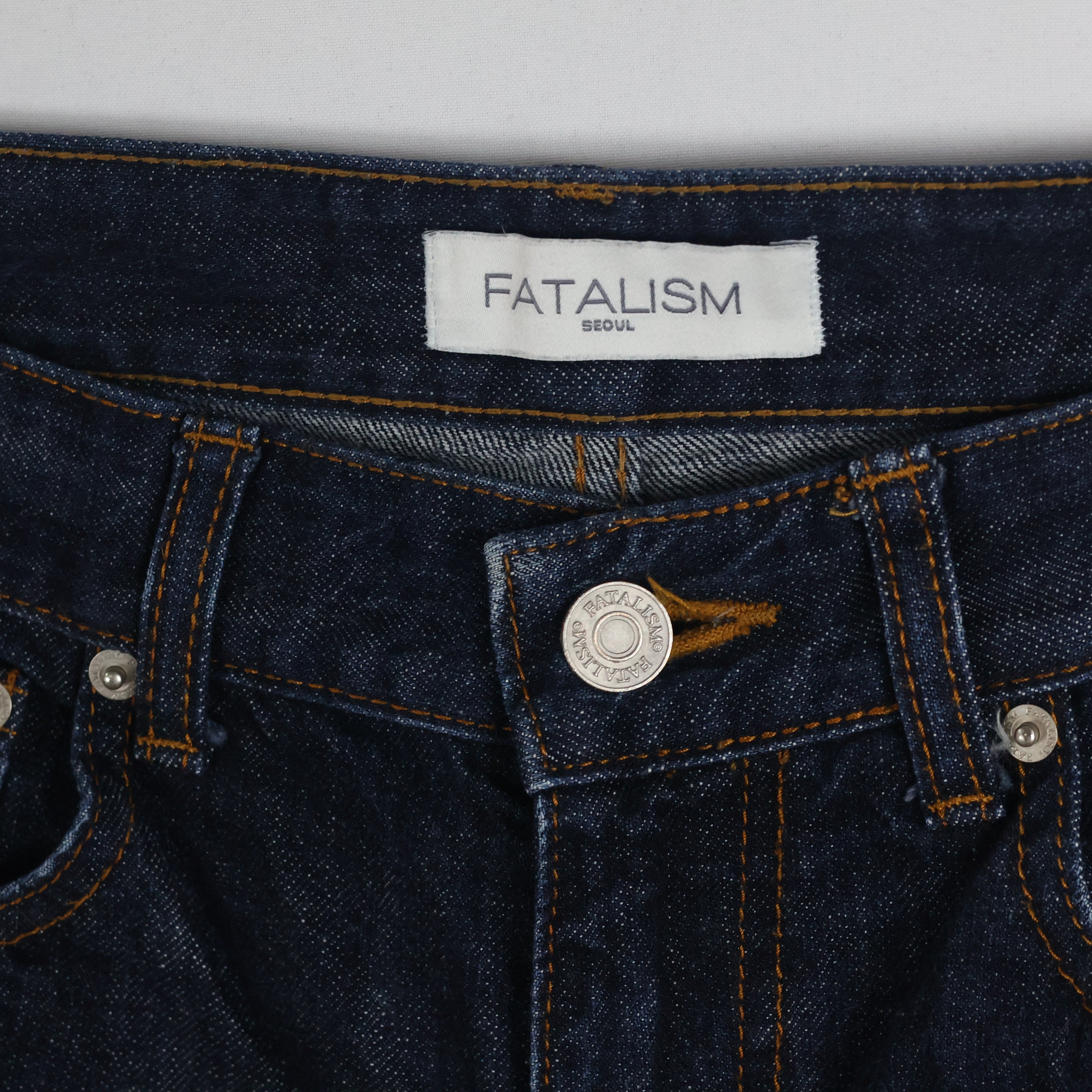 Thrifted Fatalism Men's Deep Indigo Blue Denim Jeans 30 Waist/ J1013