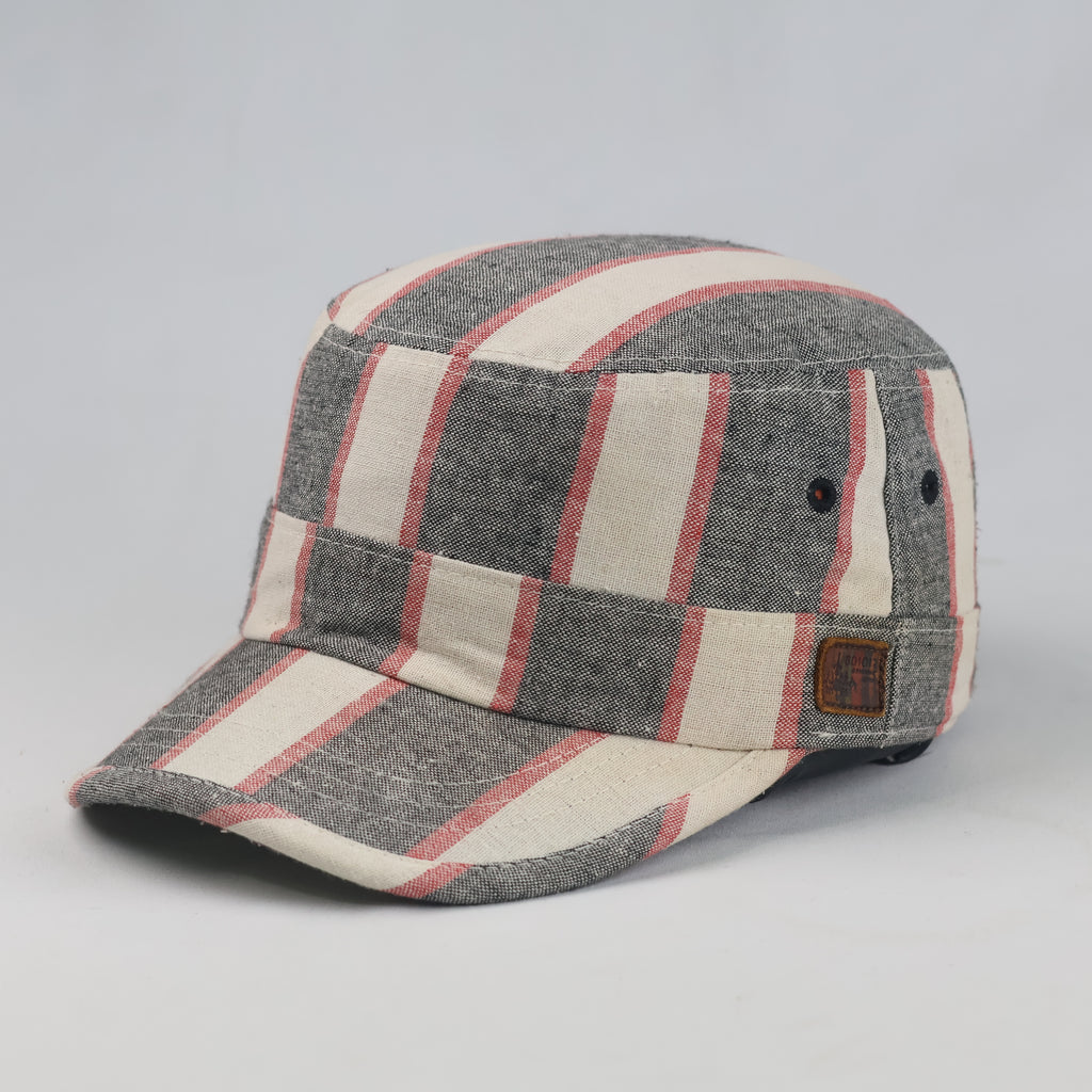 Thrifted BD1017 Striped Flat Top Cadet Cap (57 cm) |10721