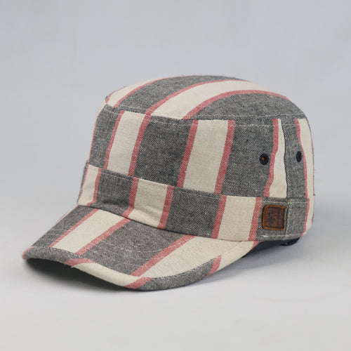 Thrifted BD1017 Striped Flat Top Cadet Cap (57 cm) |10721