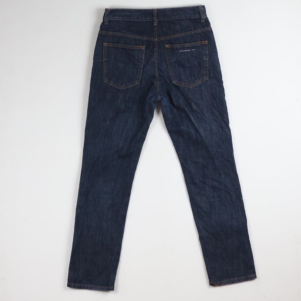 Thrifted Fatalism Men's Deep Indigo Blue Denim Jeans 30 Waist/ J1013