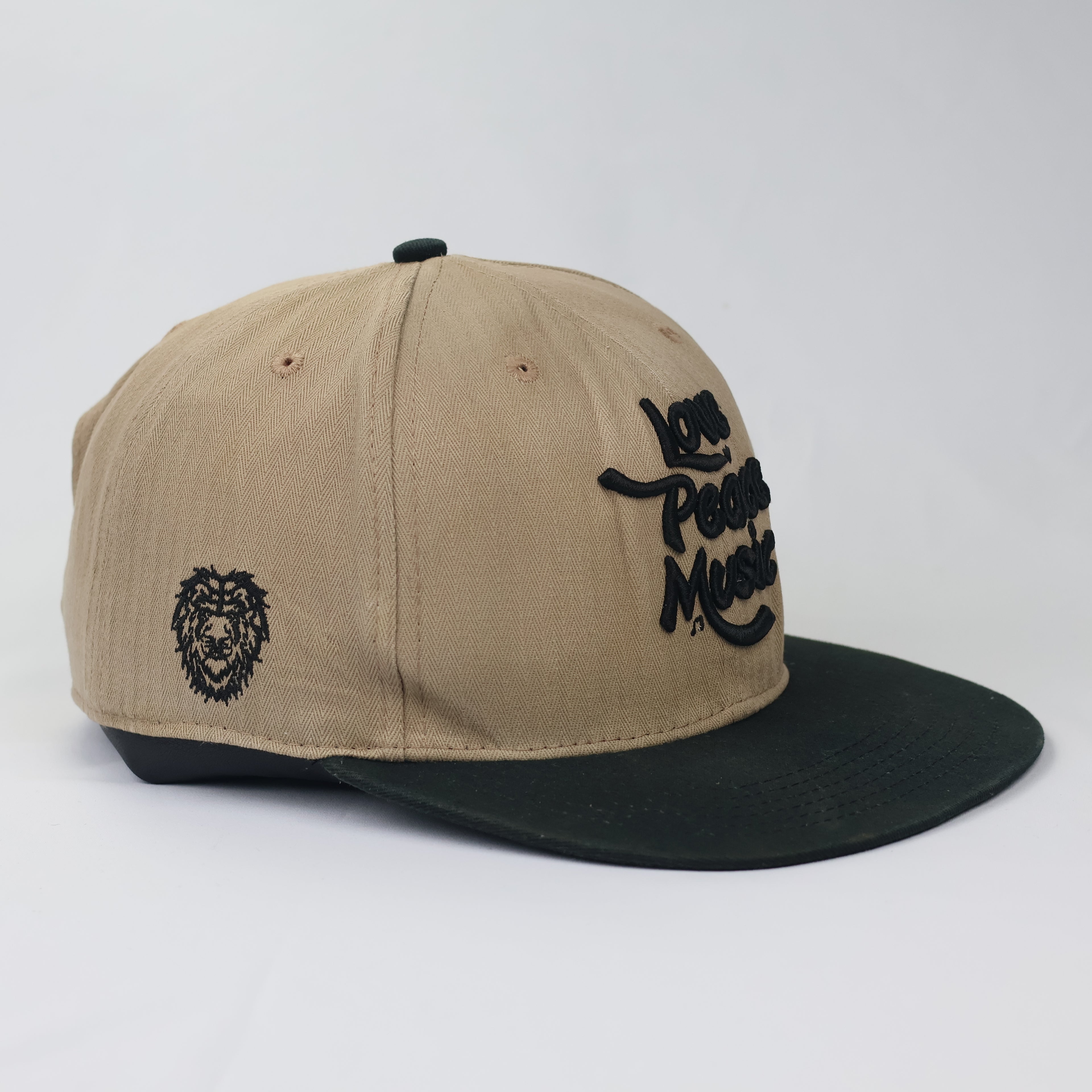 Love Peace Music Snapback - Tan & Black Two-Tone Streetwear Hat