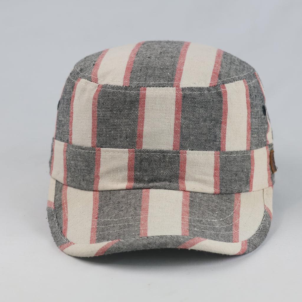 Thrifted BD1017 Striped Flat Top Cadet Cap (57 cm) |10721