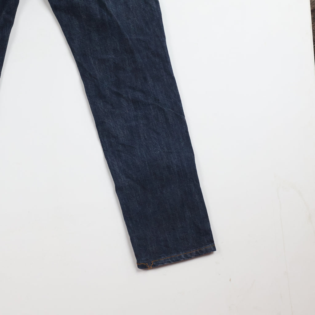 Thrifted Fatalism Men's Deep Indigo Blue Denim Jeans 30 Waist/ J1013