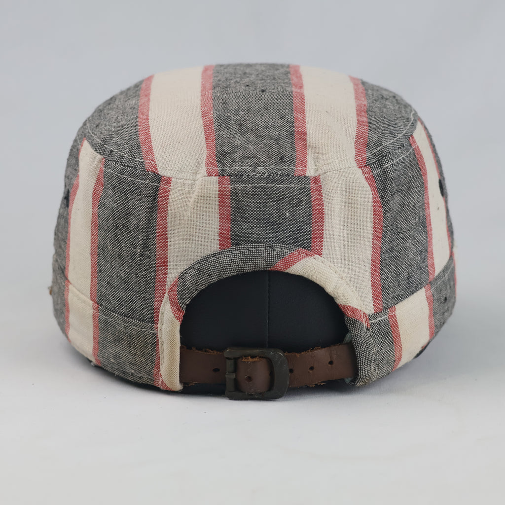 Thrifted BD1017 Striped Flat Top Cadet Cap (57 cm) |10721