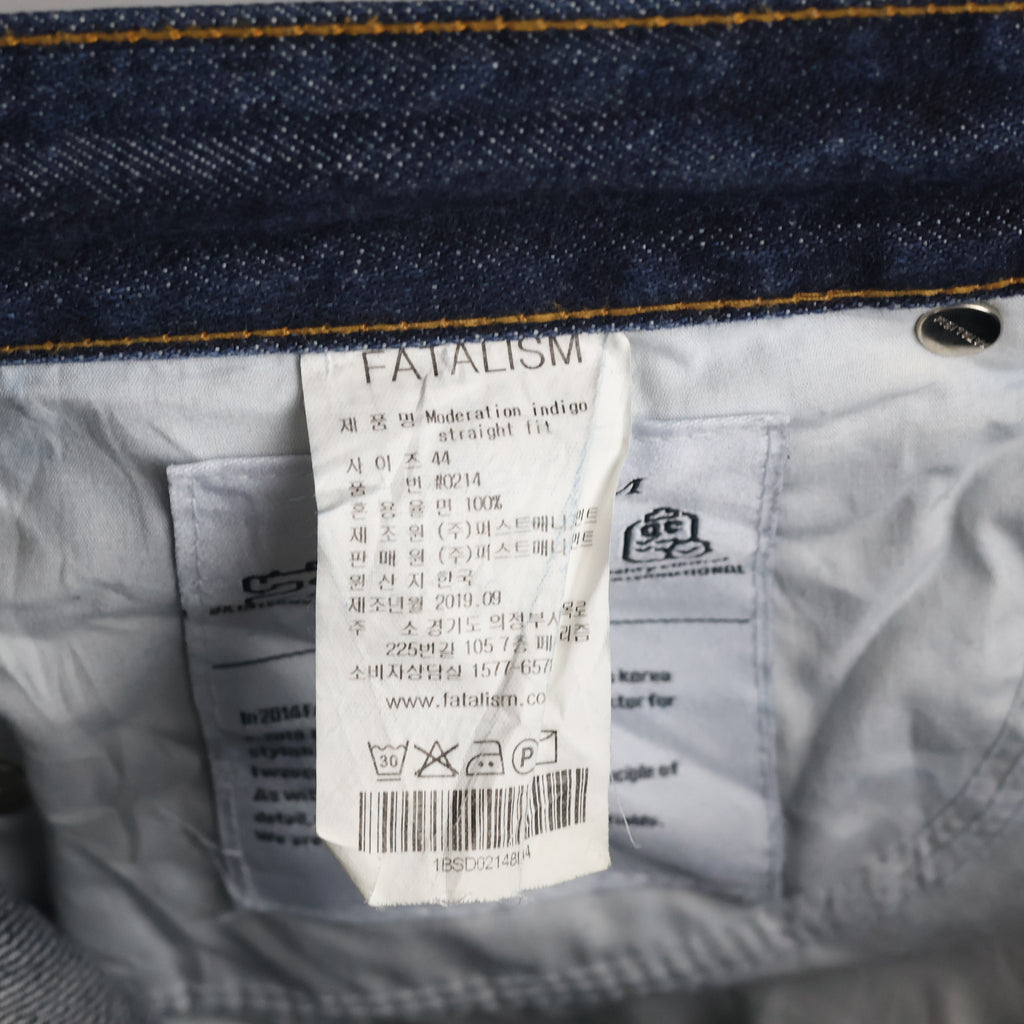 Thrifted Fatalism Men's Deep Indigo Blue Denim Jeans 30 Waist/ J1013