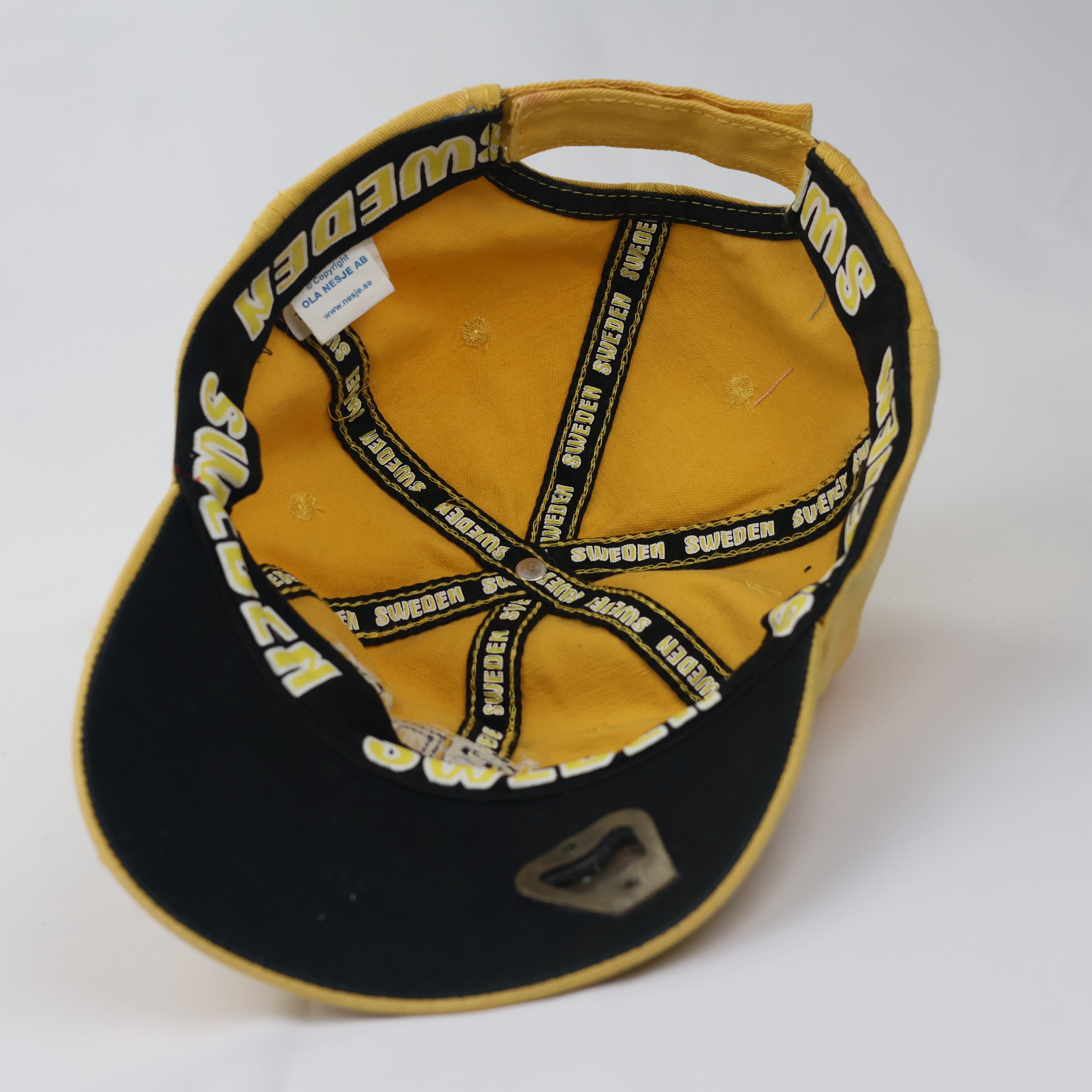 Vintage Distressed Sweden "Sverige" Souvenir Cap - Yellow/Blue