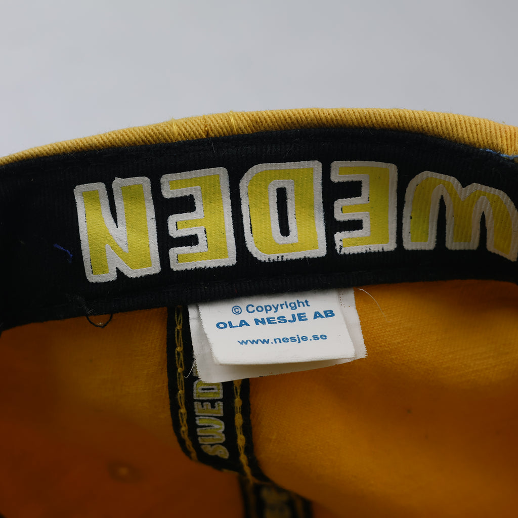 Vintage Distressed Sweden "Sverige" Souvenir Cap - Yellow/Blue