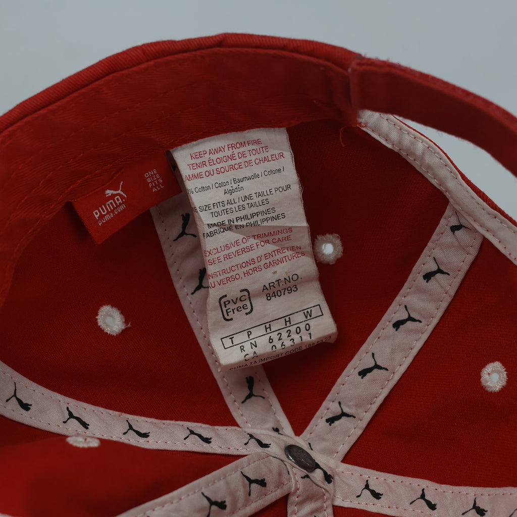 Thrifted Puma Red Cotton Strapback Cap (52-53 cm) | 10739