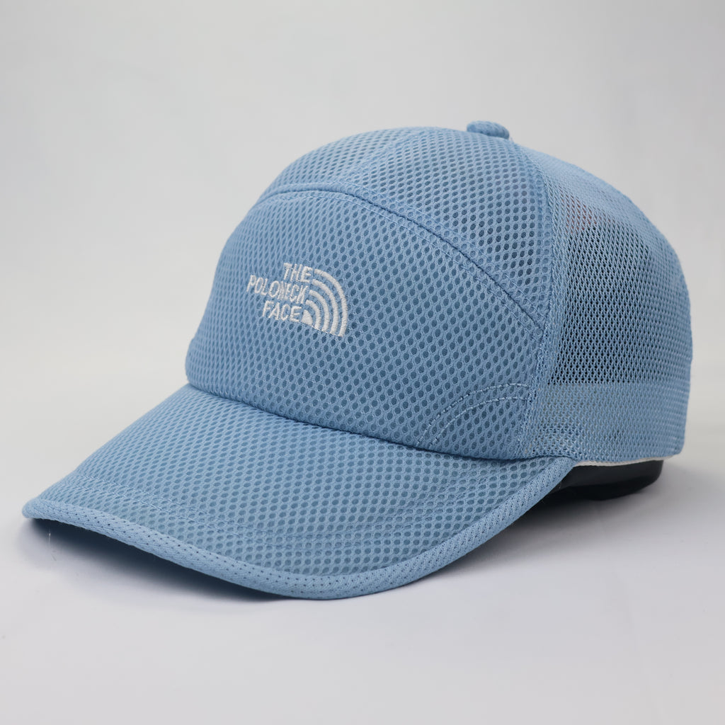 The Poloneck Face Sky Blue All-Mesh Thrifted Performance Cap