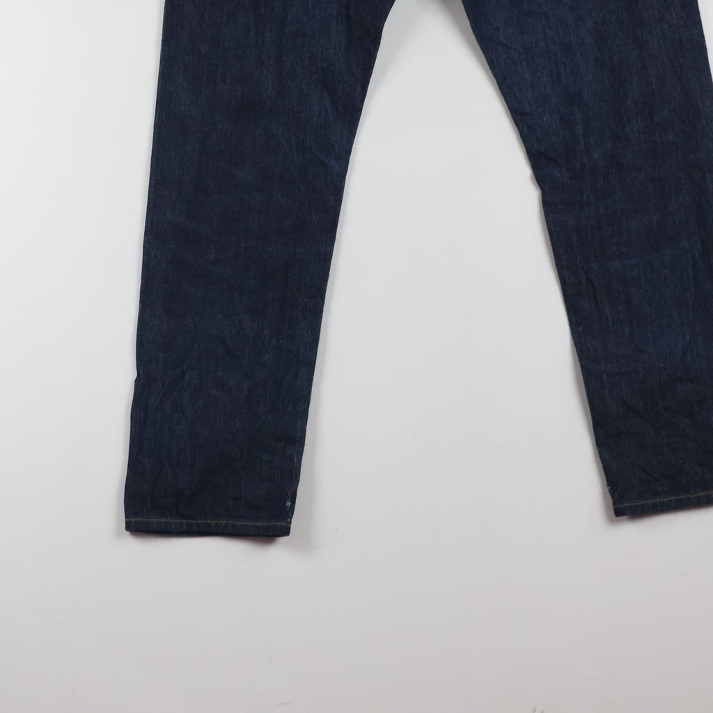 Thrifted Uniqlo Men's Dark Indigo Blue Jeans 30 Waist/ J1014
