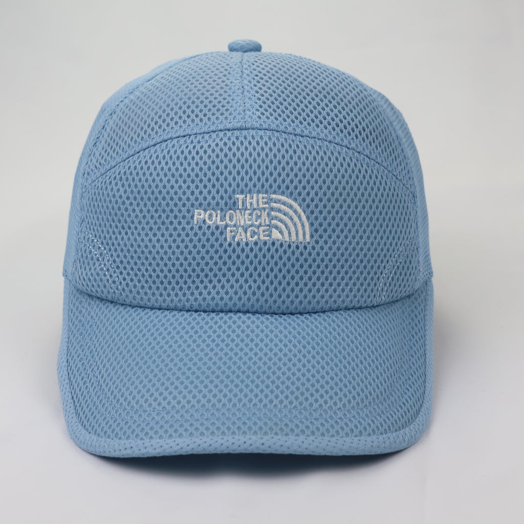 The Poloneck Face Sky Blue All-Mesh Thrifted Performance Cap
