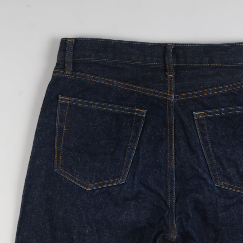 Thrifted Uniqlo Men's Dark Indigo Blue Jeans 30 Waist/ J1014