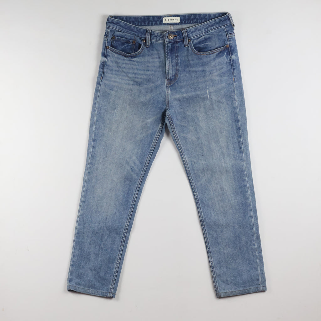 Thrifted Giordano Men's Light Blue Denim Jeans 32 Waist/ J1015