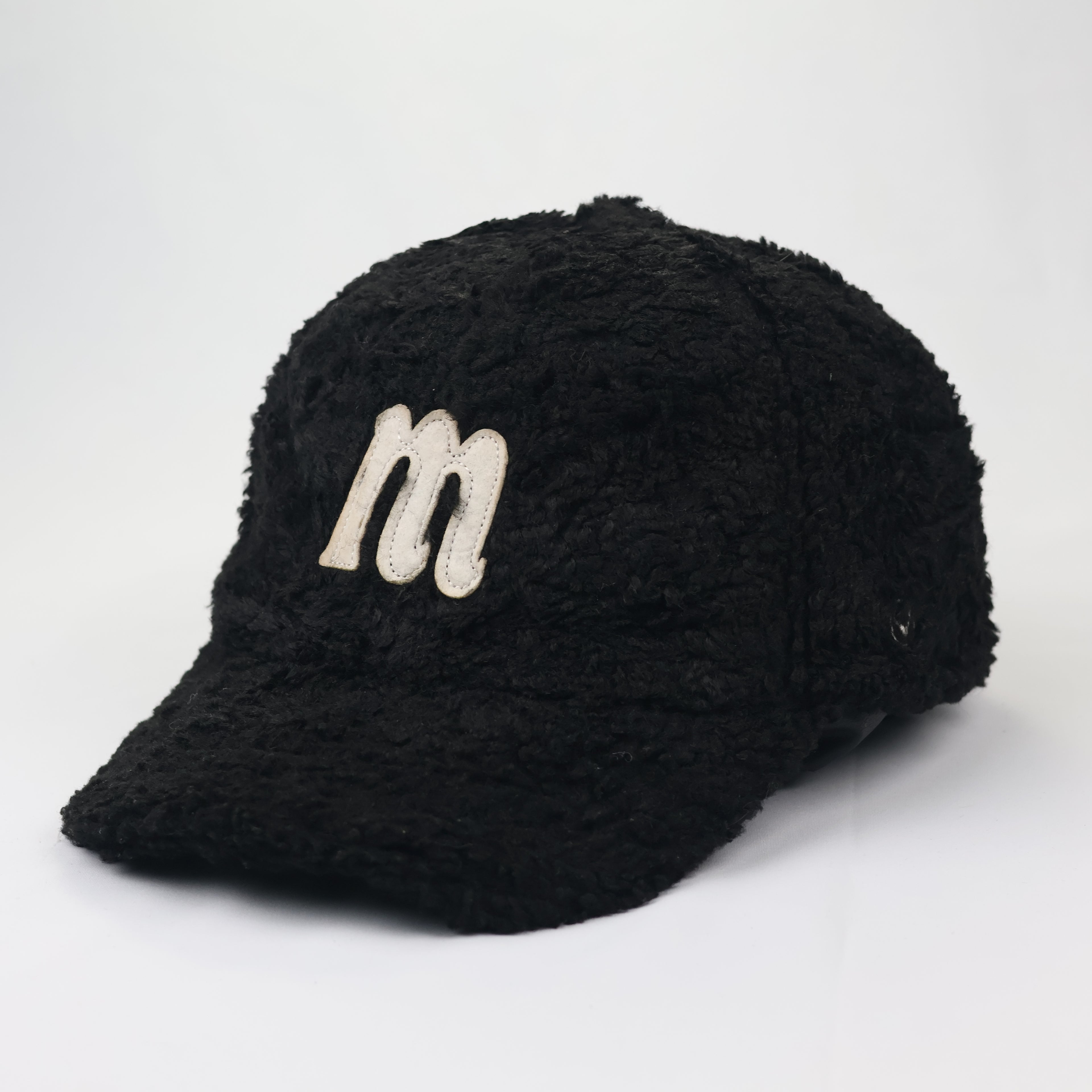 TNC Korea Sherpa Fleece Cap - Cozy Black Winter Hat with Leather Strap