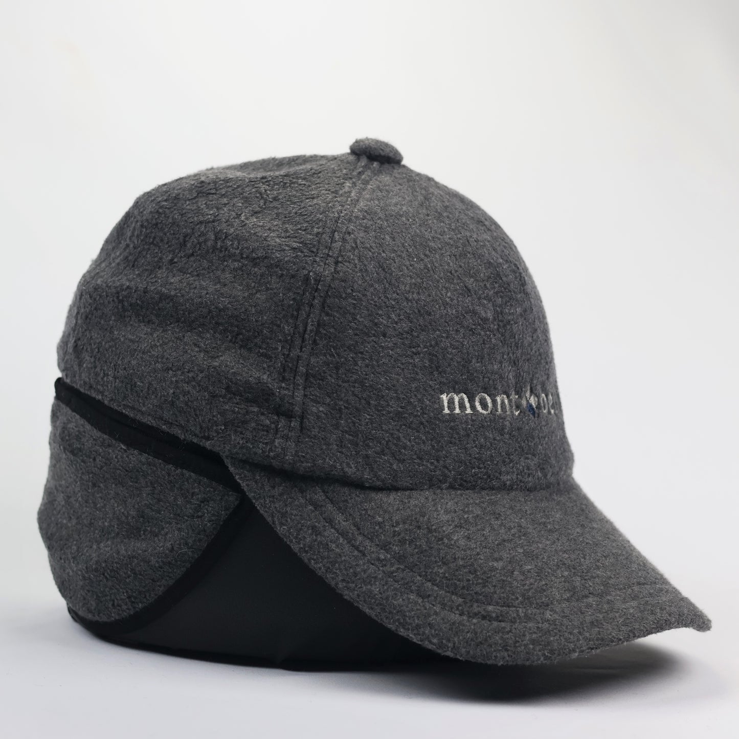 Montbell Japan Fleece Earflap Cap - Charcoal Grey - Adjustable Winter Hat