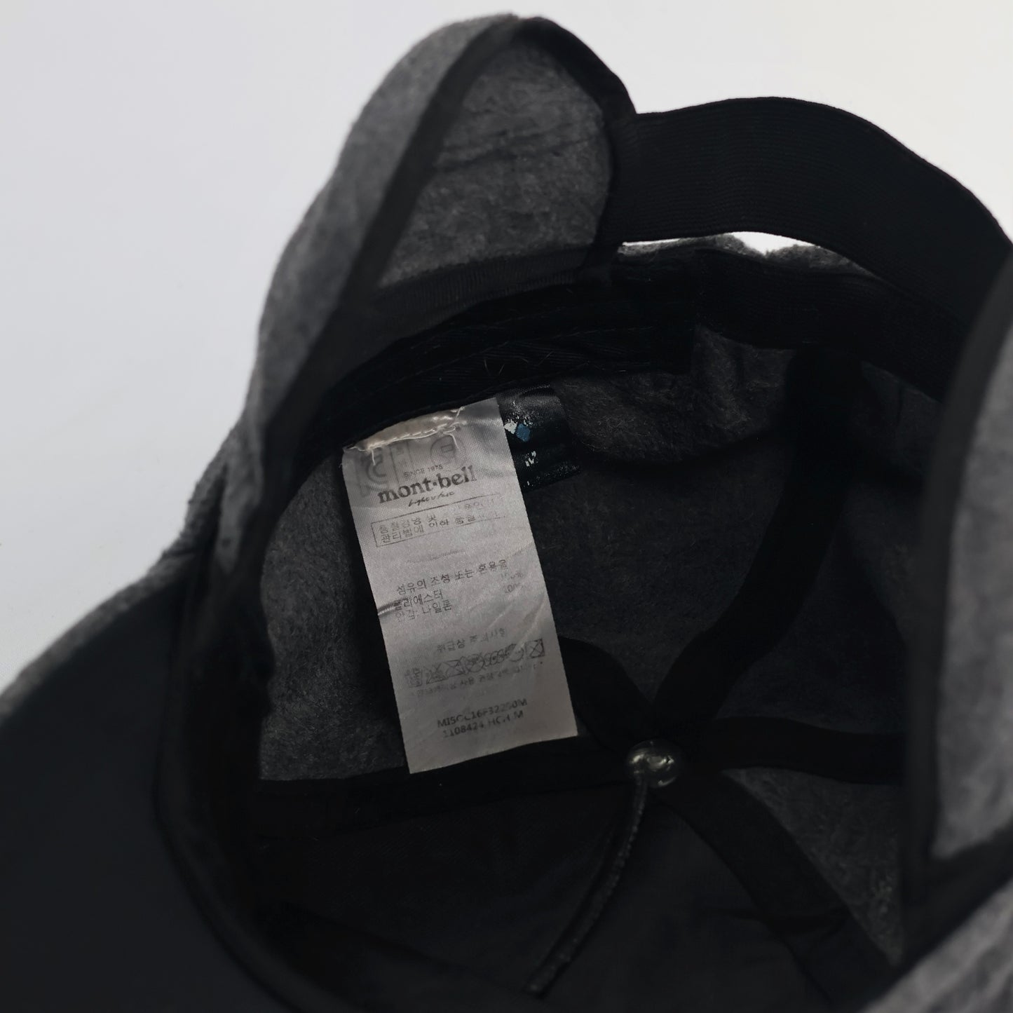 Montbell Japan Fleece Earflap Cap - Charcoal Grey - Adjustable Winter Hat