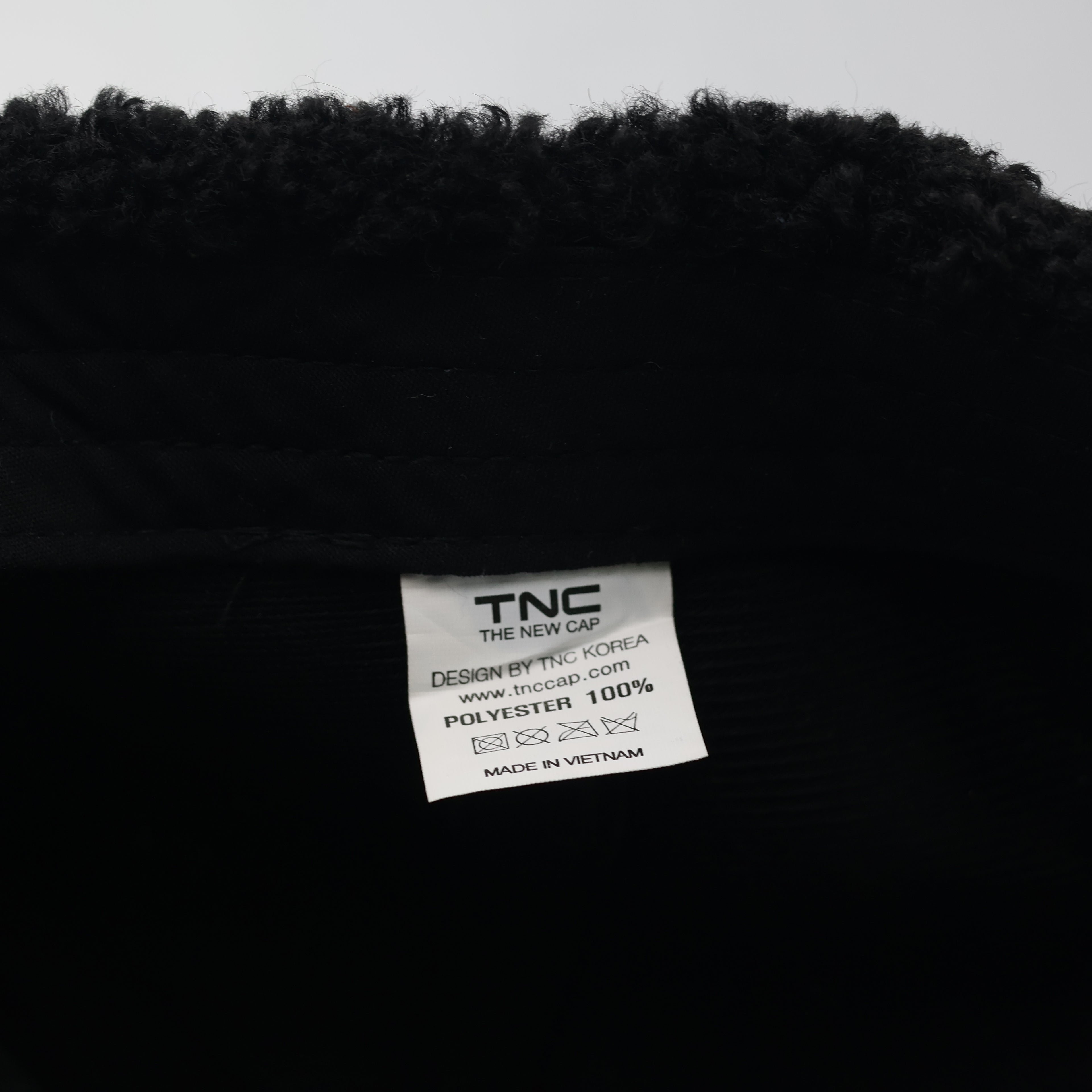 TNC Korea Sherpa Fleece Cap - Cozy Black Winter Hat with Leather Strap