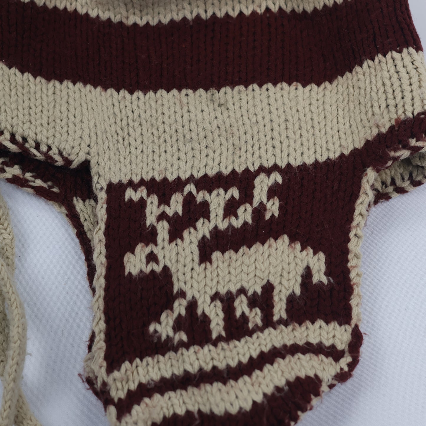 Adult Unisex Winter Beanie - Warm Knit Hat Red & Brown