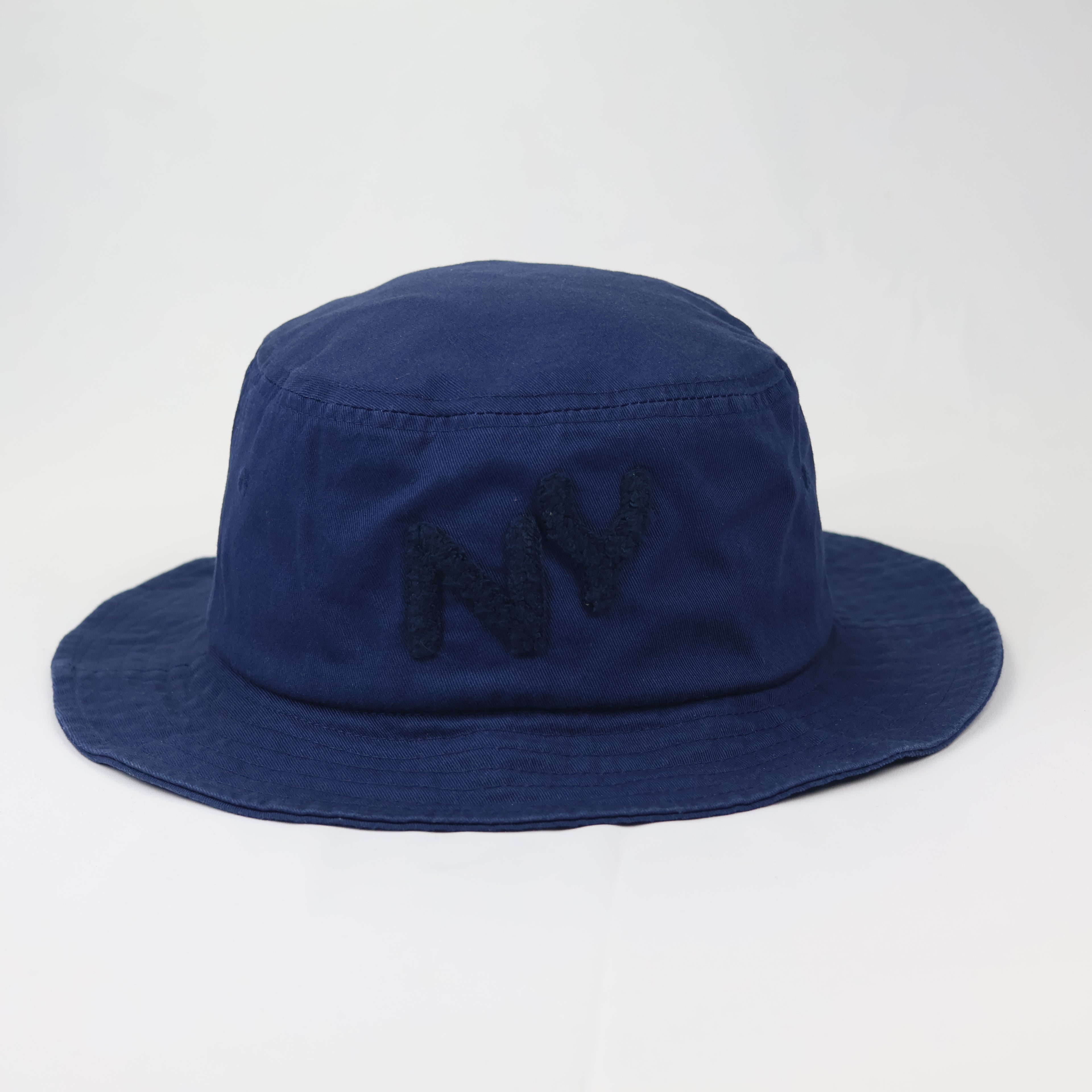 Australian Designed Navy Cotton Sun Hat with Textured NY Logo