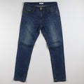 Thrifted Tate Like Men's Distressed Skinny Blue Jeans 34 Waist/ J1018